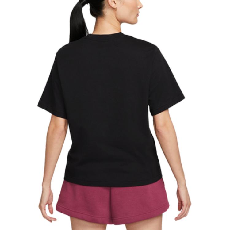 New Nike Drop Shoulder Sleeve T Shirt Women's Black FB8192-010