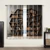 2pc,  Scene Curtain Modern Bookshelf Protecting Privacy Holiday Decorations for Room Decor Aesthetic