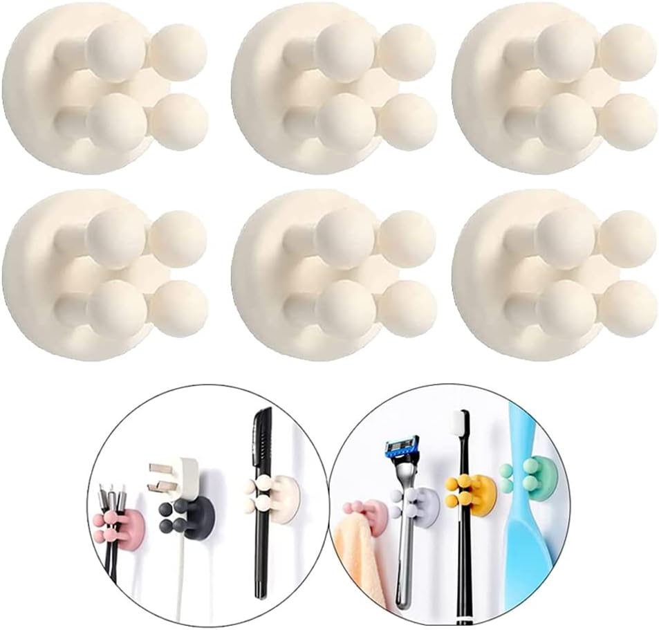 Silicone Toothbrush Holders Waterproof Self Adhesive Multi-Function Hooks Toothbrush Holders