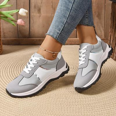 Mode Damen Schuhe Neu Mix Farbe Schnürer Sport Sneaker Damen Übergröße Dicke Sohle Vulkanisierte Schuhe Frau Rutschfest Lässiger Laufschuh