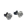 Unisex Retro Hexagonal Diamond Stud Earrings - Fashionable Imitation Thai Silver Jewelry