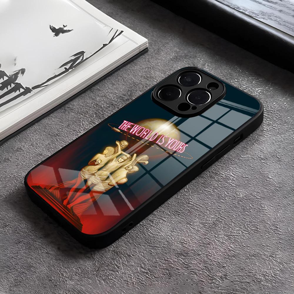1983 Film S-Scarface Phone Case For IPhone 17 15 Pro Max 12 16 14 Plus 11 13 Pro X XR XS 7 8 Plus SE Glass Cover