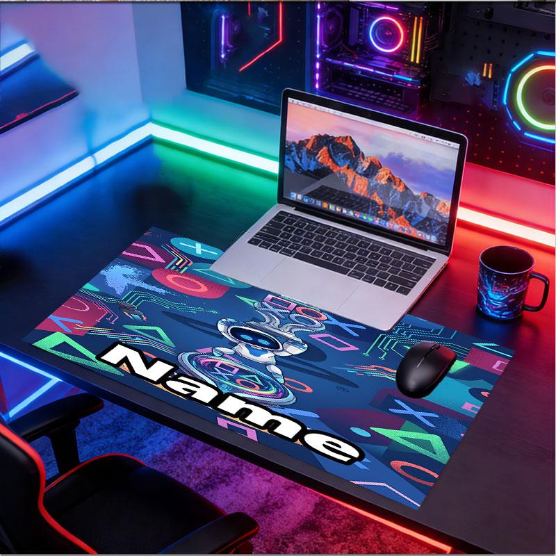 Mousepad Personalizat cu Nume și Model Cosmic Bot Crew, Covoraș pentru Birou Laptop PC, Covoraș Decorativ pentru Birou Acasă, Pad Tastatură Cadou