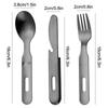 Cutlery Set 3 Pieces Eating Utensils Military Style Spoon Fork Knife Kit Flatware Multi-Tool