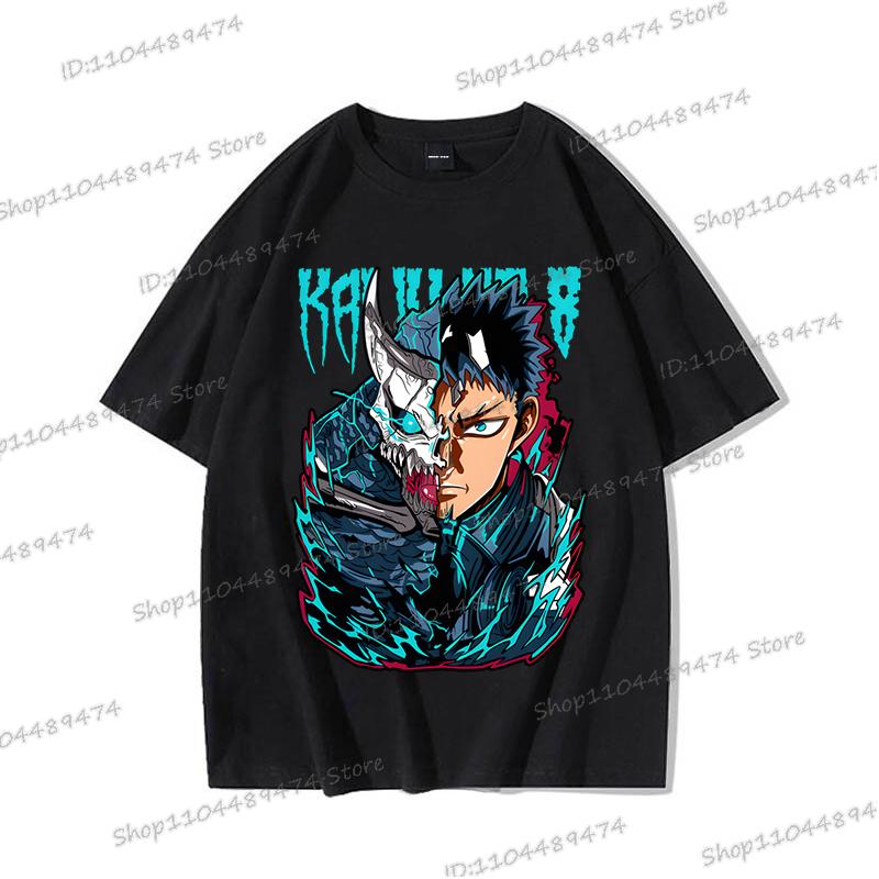 Camiseta Gráfica de Anime Japonés Kaiju No 8 Moda Casual Manga Corta Camiseta de Algodón Soshiro Hoshina Divertida para Hombres Mujeres Manga Manga