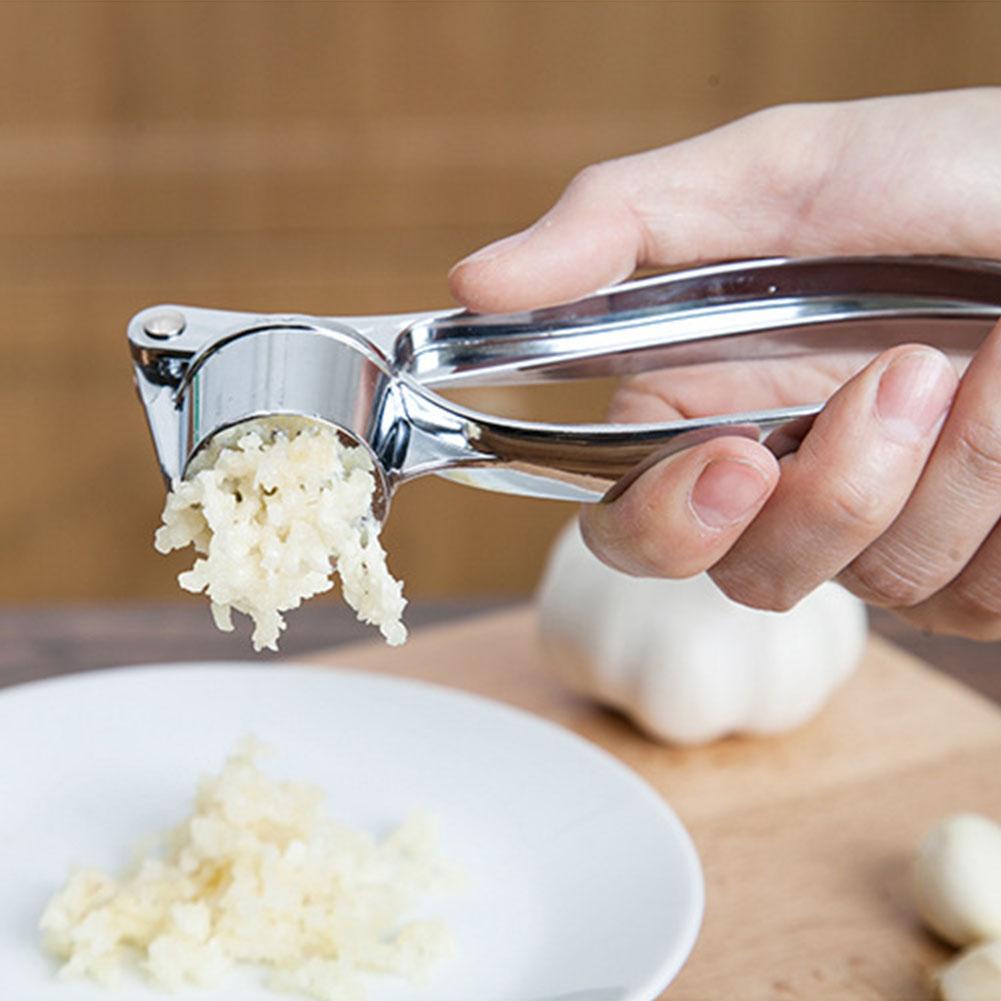 Stainless Steel & Zinc Alloy Garlic Press Mincer Crusher Food Grinder Kitchen Squeeze Tool
