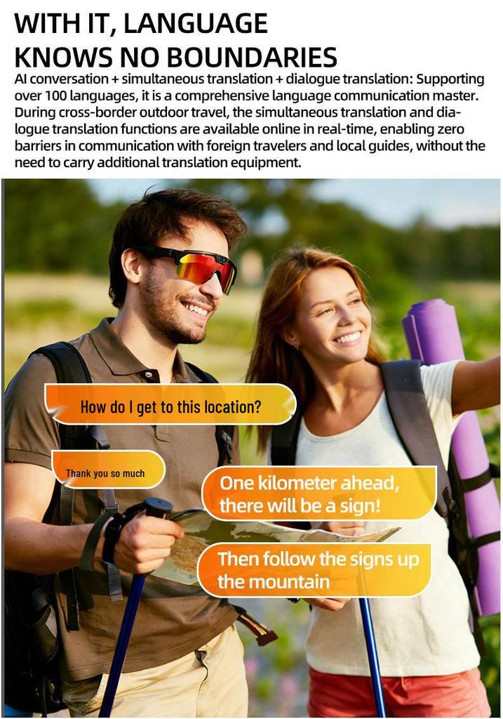 Q01 AI Smart Glasses with UV Protection: Photochromic Lenses, 800W Photo/Video, Image Stabilization, Call Function for Outdoor Sports