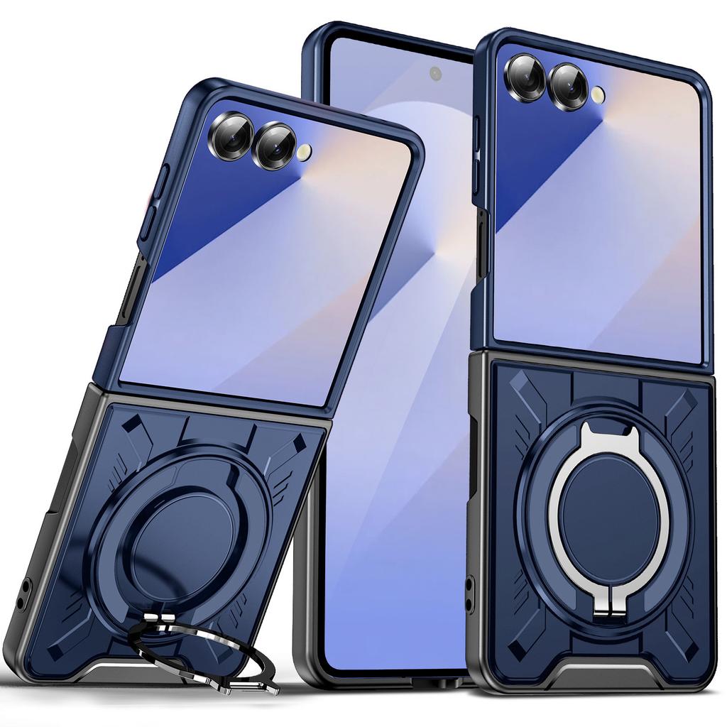 Case for Samsung Z FLIP 7 6 360 Degree Rotating Ring Holder Protective Case Magnetic Full Coverage Wireless Charging Kickstand
