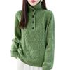 Women's Thickened Lapel Sweater: Warm Stand-up Collar Knitwear for Autumn/Winter