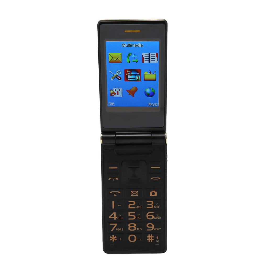 Flip Phone 3in Screen Senior Phone Dual Standby Big Button Flashlight Loud Speaker 5900mAh Battery