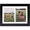 Golden State Art, 8.5x11 Black Wooden Picture Frame - White Mat for 2-5x7 Photos or 8.5x11 Certificate Without Mat - Rea