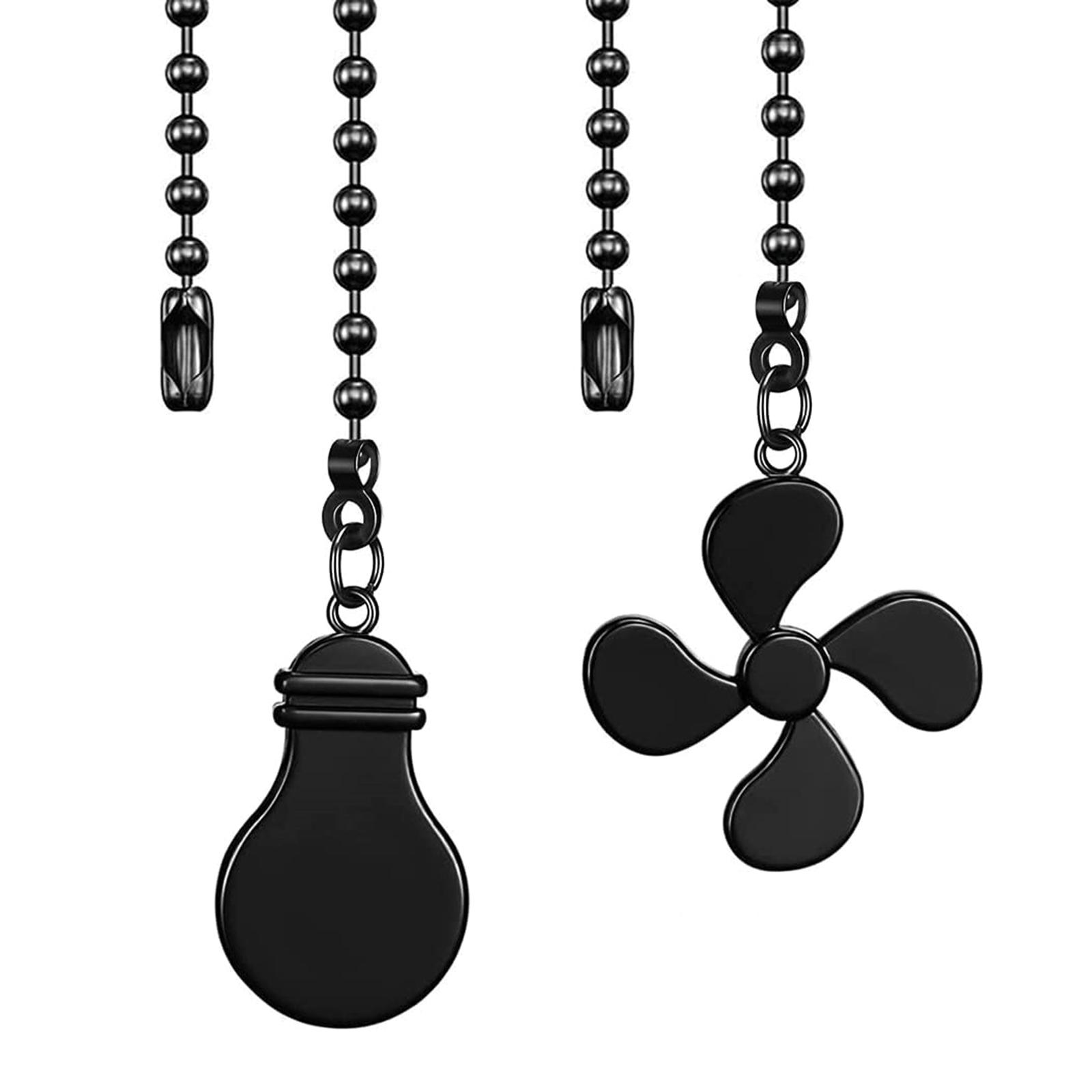 

Сталевий подовжувач ланцюжка для стельового вентилятора Зручний подовжувач ланцюжка для стельового вентилятора для легкого доступу до перемикача в домашньому декорі чорний