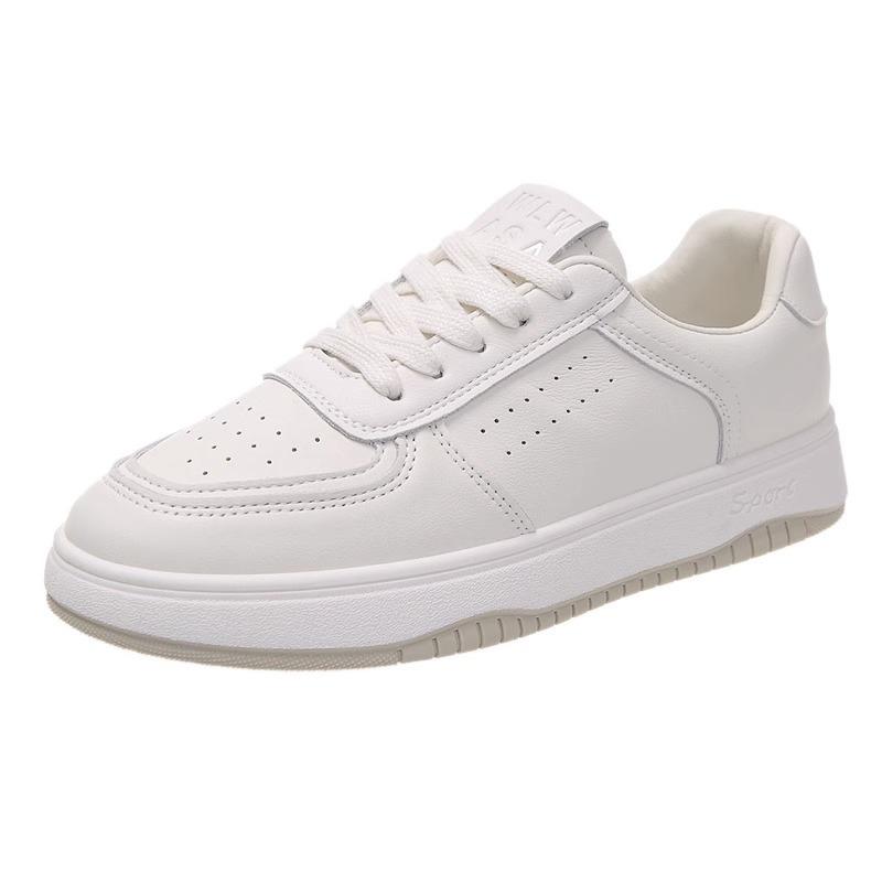 Leather little white shoes soft-soled women's shoes spring new versatile board shoes flat-soled casual sports shoes