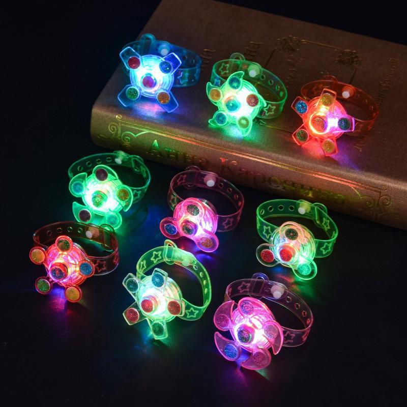 1Pc Party Supplies Kid'S Glow Watch Led Light Up  Spinner Toys Rotary Gyro Watch Glow In The Dark Party Favors Gifts