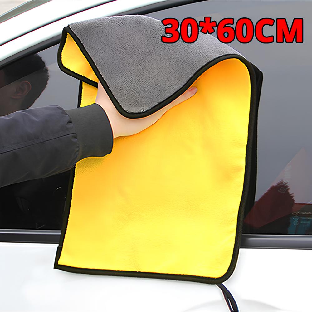 Outils de lavage d'entretien de voiture 500 g/m² 30 cm x 60/30 cm x 30 cm en microfibre épaisse pour nettoyage de voiture, polissage, cire, détails