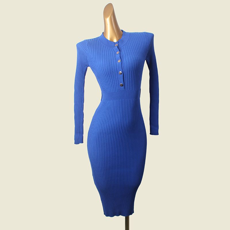 Hong Kong Style Waist-Tight Slim Looking Single-Breasted Knitted Hip Skirt Sexy Sleeveless Autumn Inner Wear Dress