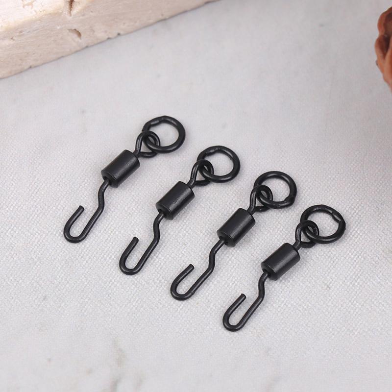 10/20Pcs Carp Fishing Swivels Snaps With Solid Ring Quick Change Fishing Hook Swivels Accessories For Carp Rig Micro Swivel Hook
