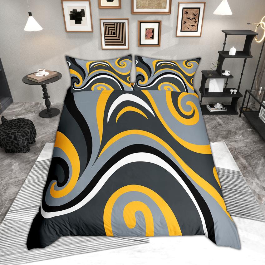 Comforter Homewish Contemporary Geometric Modern Abstract Art Set Aesthetic Swirl Bedding Set