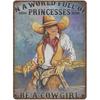 Vintage Cowgirl Metallschild Retro Westlich Reiten Zitat Blechschild für Heimbar Bauernhaus Dekoration Das Leben ist Hart Spirituell Wi