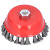 2Pcs Twist Wire Brush Wheel Knotted Grinder Cup Grinding Rust Paint Removal Tool M14 Thread 5in