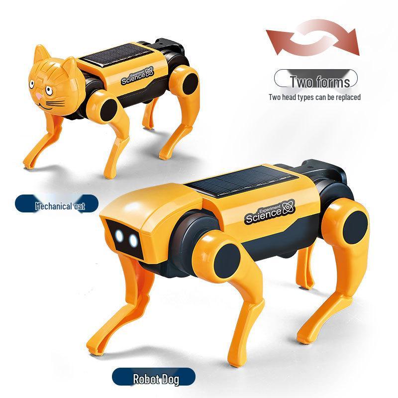DIY Solar-Powered Quadruped Robot Dog: Educational Remote-Controlled Kit for Kids