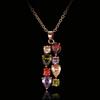 Emmaya Fashion Design Shiny Colorful Zircon Rose Gold Monalisa Pendant Necklaces Chain Jewelry for Women Party