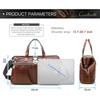 14.2-inch Business Computer Bag With Iron Dumpling Lock Retro Genuine Leather Handheld Diagonal Span Briefcase
