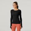 Women's Quick Dry Long Sleeve Yoga & Running Top - Round Neck, Sweat-Wicking, Fitness T-Shirt