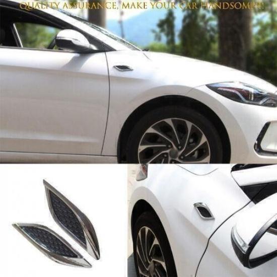For Hyundai Elantra 2017-2020 Glossy Chrome Front Side Vent Fender Cover Trim 2X