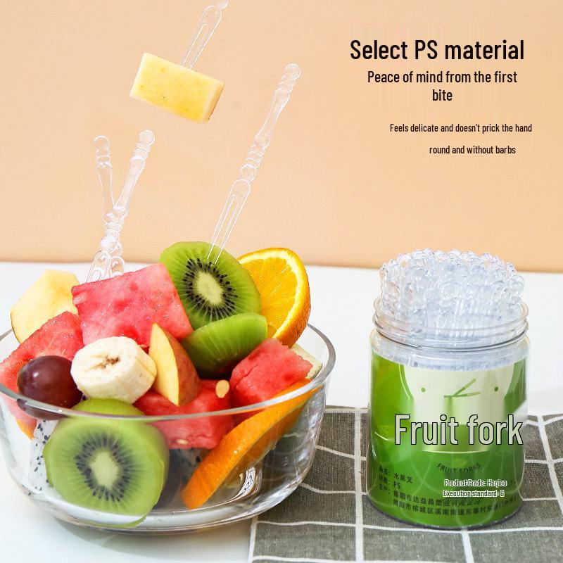 ZISIZ Disposable Plastic Fruit & Cake Forks