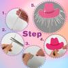Cowgirl Cake Topper Hot Pink DIY Glänzender Cowgirlhut Diskokugeln für Western-Themenparty Cowgirl Geburtstagsfeier Zubehör