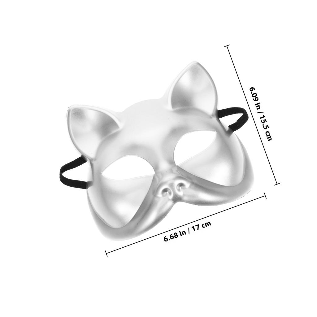 Blank Half Cat Mask Plastic Paintable DIY Halloween Masquerade Cosplay Creative Animal Mask DIY Masks Cat Masks