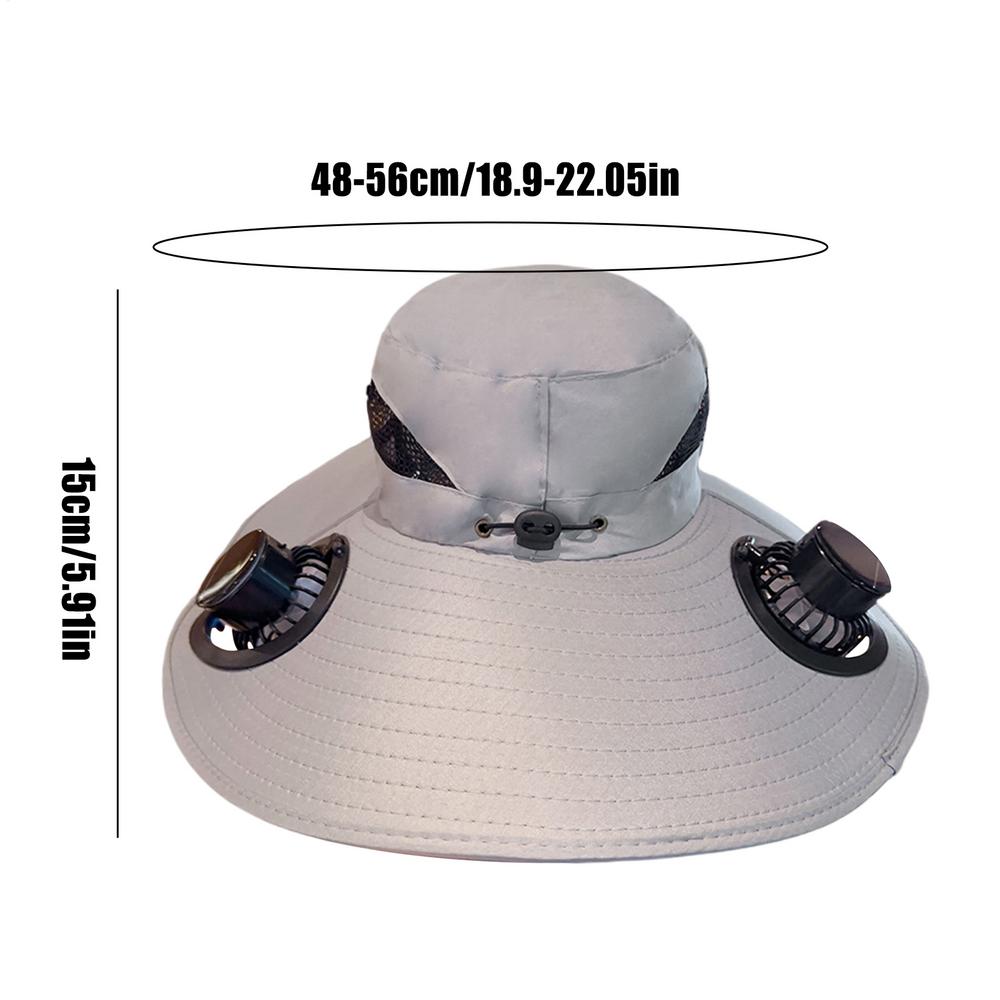 Solar Powered Fan Hat Wide Brim UV Protection Headwear Outdoor Sports Gear for Women Men Beach Vacation Fishing Hiking