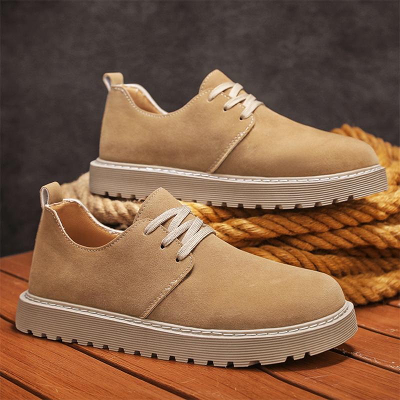 Nowość! 2025 Popularne Męskie Beżowe Zamszowe Mokasyny Wygodne Na Grubej Podeszwie Antypoślizgowe Buty Codzienne Buty do Chodzenia na Zewnątrz