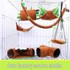 Small Pet Plush Toy Set: Hamster Leaf Hammock, Zip Line Tunnel, Swing, Warm Cotton Nest for Fancy Rats and Squirrels.