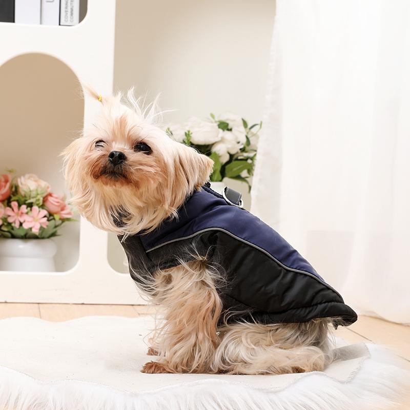 Herbst Winter Warme Hundekleidung Reflektierende Haustierweste Jacke Wasserdichter Mantel Kostüm mit D-Ring für Kleine Mittelgroße Große Hunde Schnauzer Yorkshire