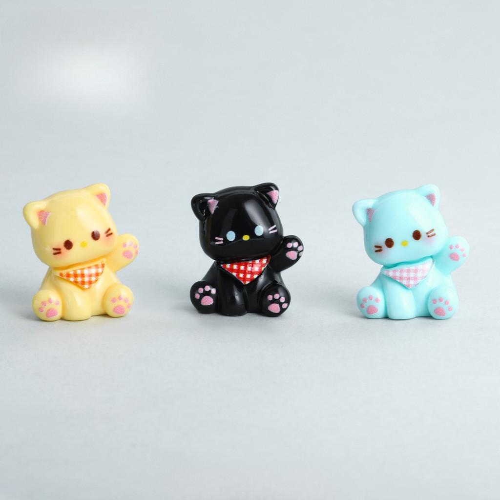 10Pcs Cartoon Cat Animal Miniatures Mini Figurine Resin Ornaments Fairy Garden Decoration Micro Landscape