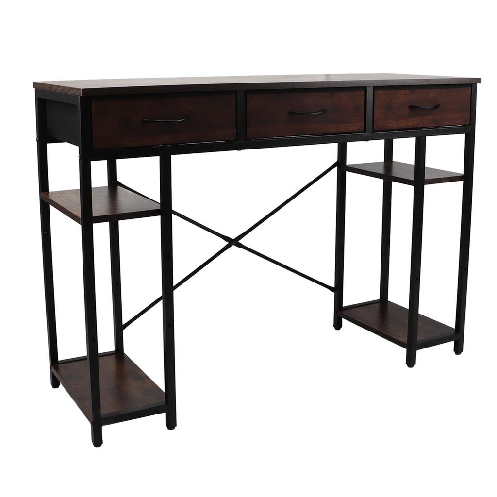 Computer Desk Retro Style Convenient Drawer Versatile Sturdy Structure Office Computer Desk Gaming Study Writing Table