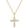 Empty Love Cross Light Luxury Temperament Gorgeous Full Diamond Necklace Female Versatile Collarbone Chain Titanium Steel