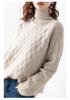 Women's High-Neck Ribbed Knit Sweater - Warm, Thick, Loose Fit for Autumn/Winter 2024, Korean Style