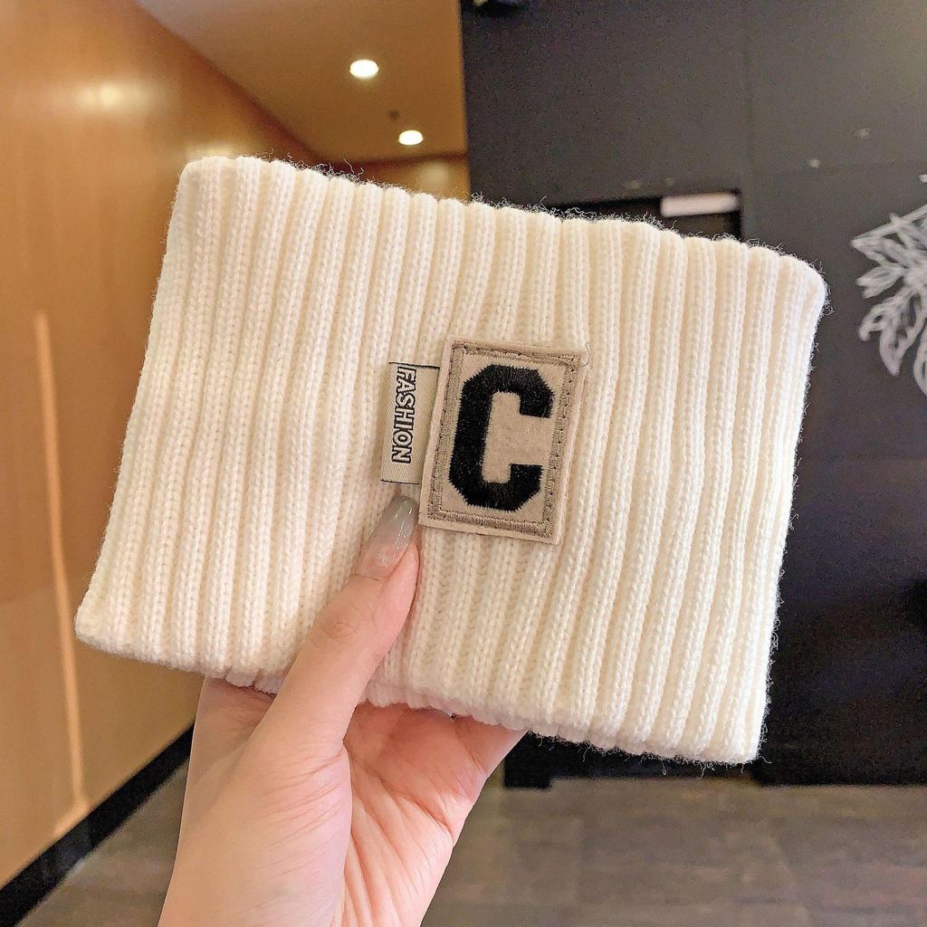 C-Shaped Wool Knit Headband: Women's Autumn Winter Windproof Forehead Protector and Hairband