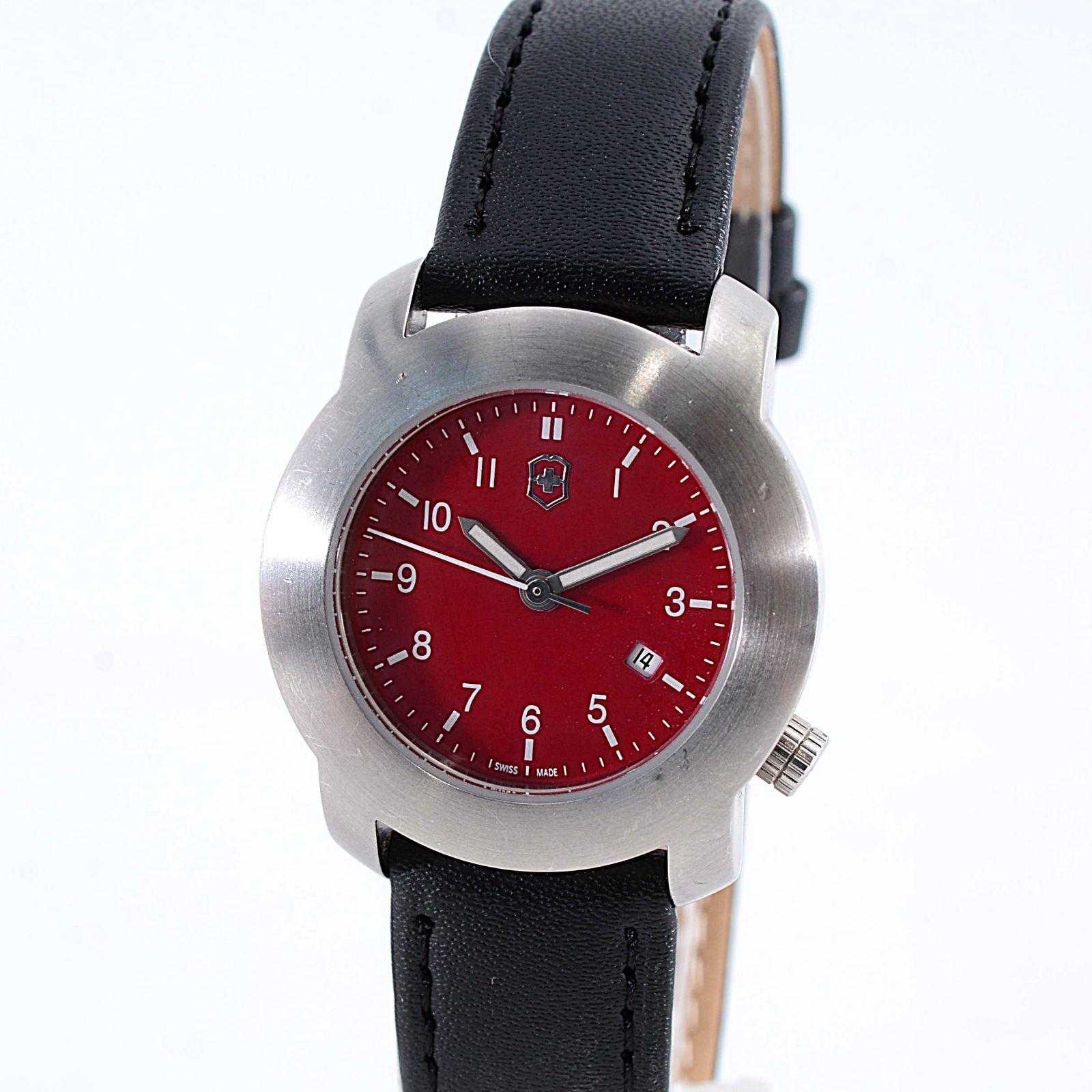 Used VICTORINOX V7-01 Basic S Quartz Watch Women s Red Working Item