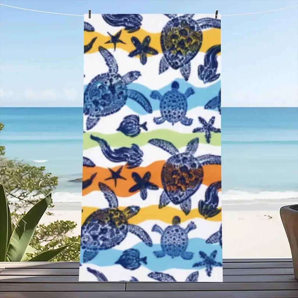 Sea Turtle Beach Towel Large Size Outdoor Travel Camping Absorbent Bath Towel Super Soft Summer Swimming Towel Bath