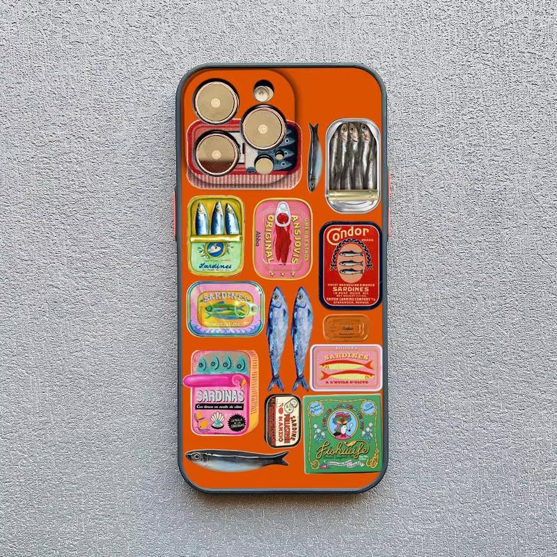 Sardines Fish Art Phone Case For iPhone 17 Pro Max 16 Plus 15 14 13 Mini 12 11 XS XR 17Air Shockproof Cover