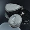 Howlite Pair Gemstone 153.65 Ct Oval-Pear Cut Pendant Healing Stone 925 Silver AR-1761-S