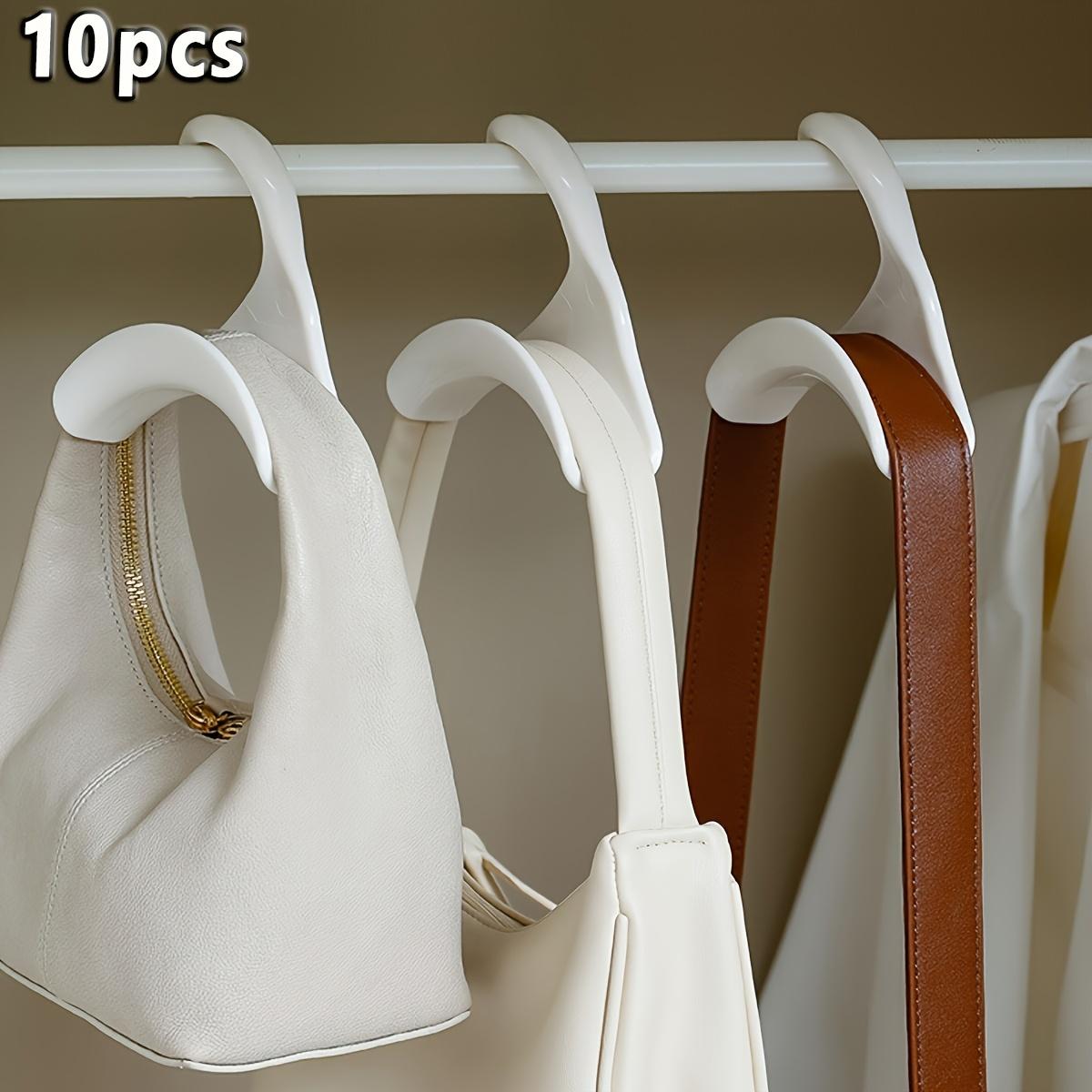 10PCs Bag Hanger Wardrobe Schoolbag Hook Handbag Hat Silk Scarf Storage Rack Storage Arch Wardrobe Hanger