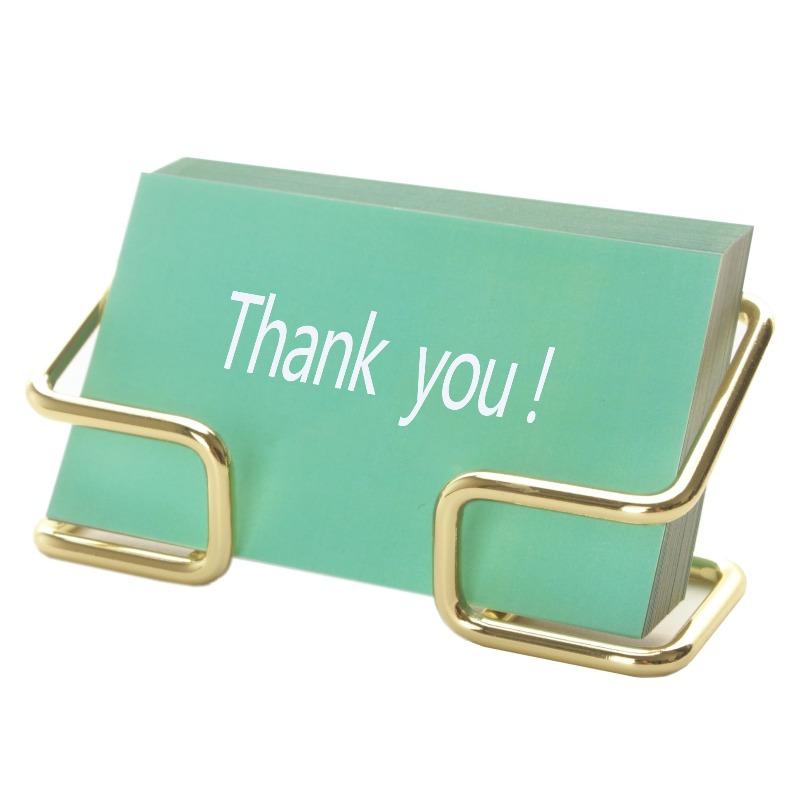 1pc Office Desk Card Holder, Cute Golden Card Storage Box, And Male And Female Office Desk Accessories,stainless Steel Material.