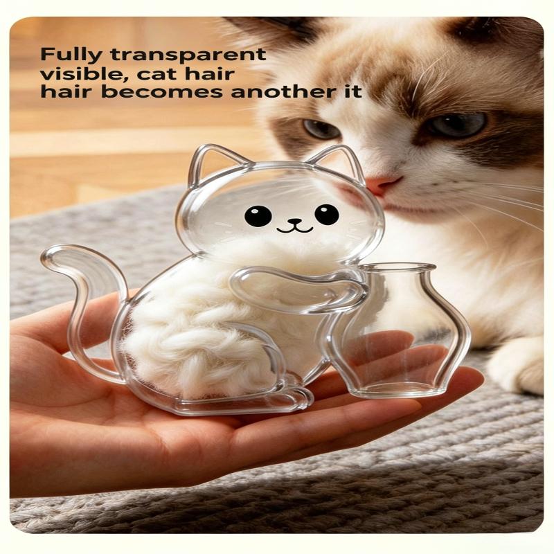 Cute Pet Fur Storage Refrigerator Magnet Transparent Acrylic Pet Cat Fur And Whiskers Memory Capsule Refrigerator