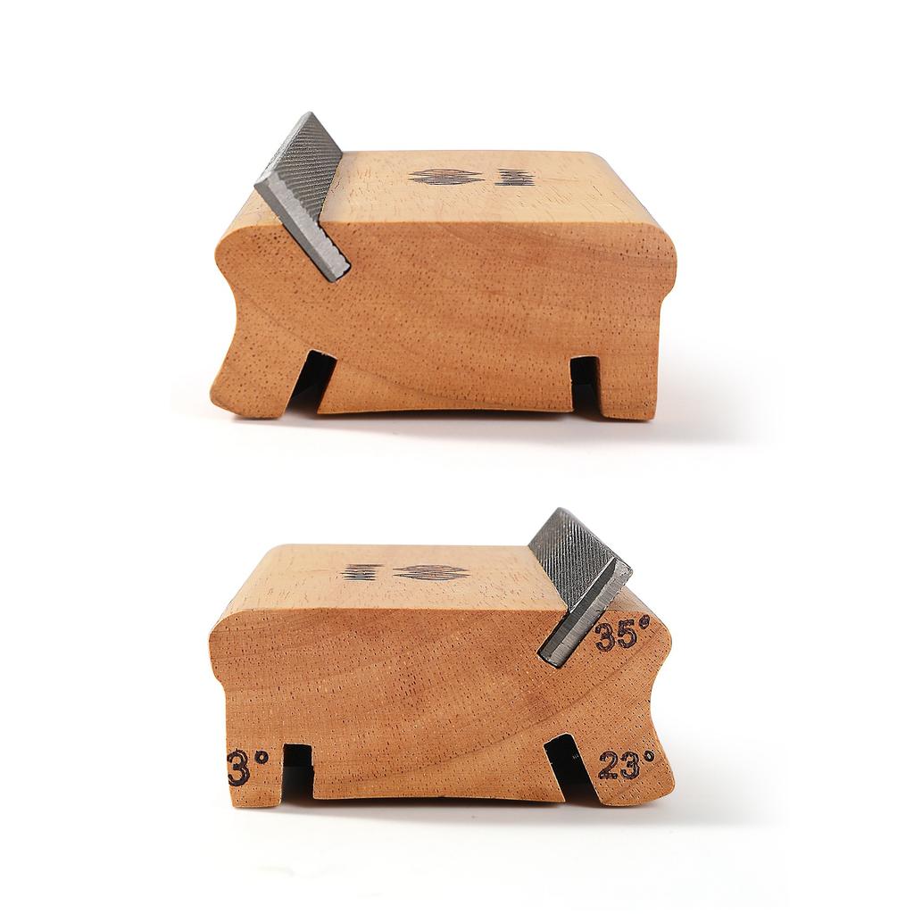 3-in-1 Solid Wood Bevel File for Guitar Frets 3/23/35° Bevel File for Frets (Natural)