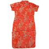 KOUKIDI Children's Long Cheongsam Dress with Embroidered Pattern, Perfect for Costumes, Qipao, Ethnic Dress, Club Dress, Red, 120CM